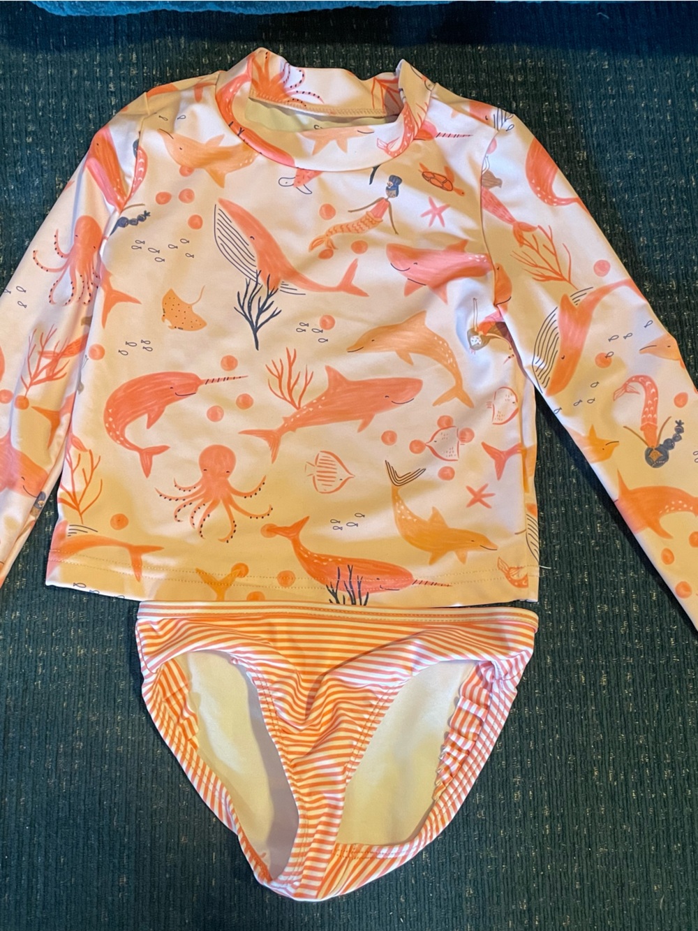 Carter’s Long Sleeve Rash Guard Set - Coral Sea Creatures